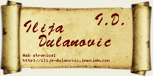 Ilija Dulanović vizit kartica